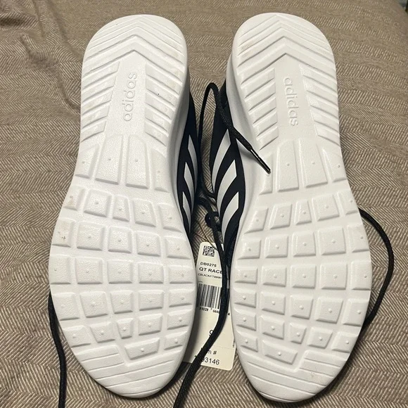 NWT Adidas Cloudfoam Comfort Sneakers; QT Racers; Black & White Carbon; NWB - Picture 7 of 7